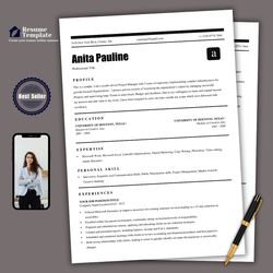 Well structured professional resume in minutes, craft a pro resume in no time, instant download resume WORD file