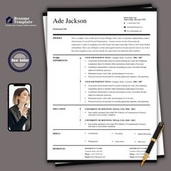 Simple resume update template, high quality minimalist resume in word template, edit within minutes