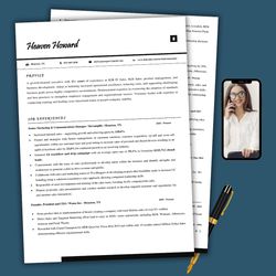 Quick- edit comprehensive resume template, ATS-optimised high quality resume template, cover letter template, CV design