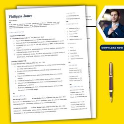 Resume template download, word resume template, resume template for freshers, matching cover letter for any job