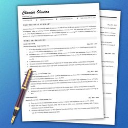 Resume builder template, editable modern resume template, cover letter template, word document resume file, ATS resume
