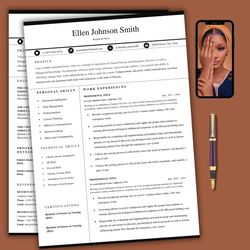 ATS-compliant resume template, nurse resume template,word resume template, word CV format, cover letter template