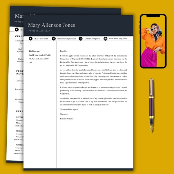 Modern resume template, resume CV template,wor Inspire