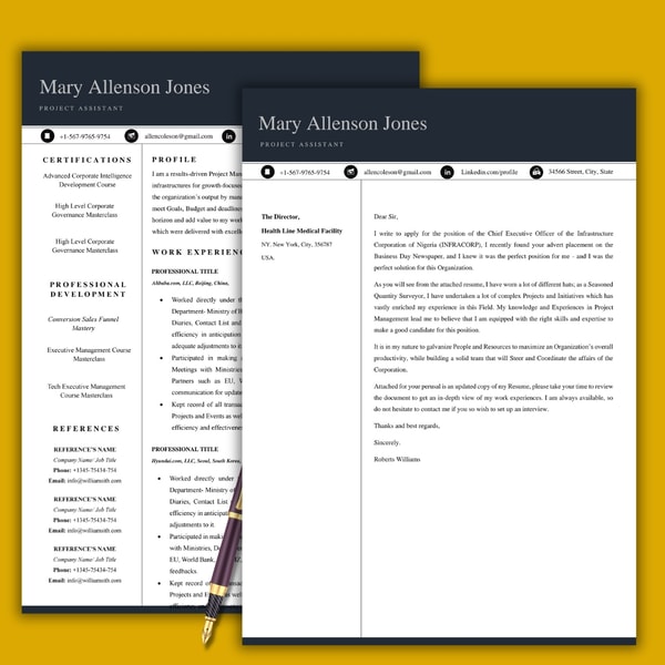 Modern resume template, resume CV template,wor Inspire