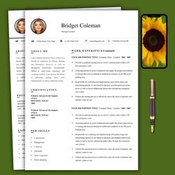 Modern resume word template for any job description, editable word resume format, ATS-Compliant resume template