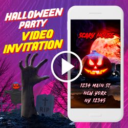 Halloween Party Video Invitation,Halloween Animated Invite Video,Halloween Birthday Digital Custom Invite