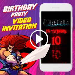 ThunderCats Birthday Party Video Invitation, ThunderCats Animated Invite Video, ThunderCats Digital Custom Invite