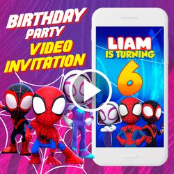 Spidey and his Amazing Friends Birthday Party Video Invitation,Spidey Animated Invite Video,Spidey Digital Custom Invite