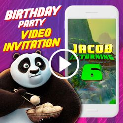 Kung fu Panda Birthday Party Video Invitation, Kung fu Panda Animated Invite Video, Kung fu Panda Digital Custom Invite