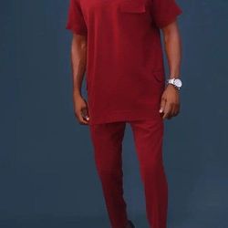 nigeria men clothing, 2pics men sets, cotton fabric, different sizes and colors, men wesrs, handmade wears