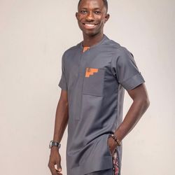 grey african men clothing, 2pics men sets, cotton fabric, different sizes and colors, men wesrs, wedding suit