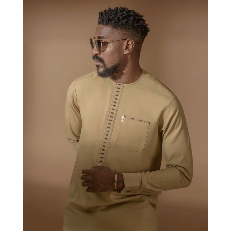 Sheyi African Men Clothing 2pics Men Sets Cotton Fabric Different Sizes And Colors Men Wesrs Wedding Suit 0