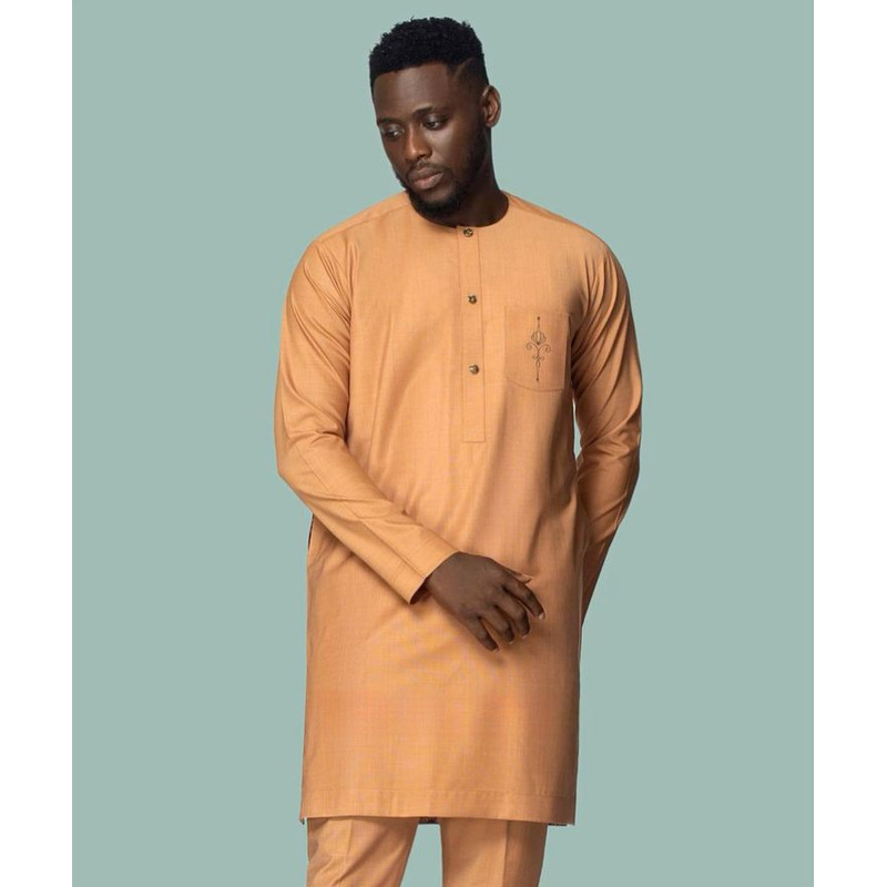 Segun African Men Clothing 2pics Men Sets Cotton Fabric Different Sizes And Colors Men Wesrs Wedding Suit 1