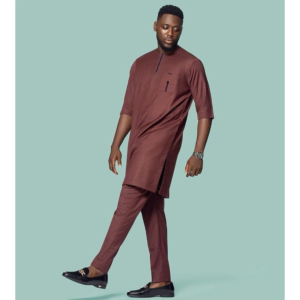 Prince African Men Clothing 2pics Men Sets Cotton Fabric Different Sizes And Colors Men Wesrs Wedding Suit 1