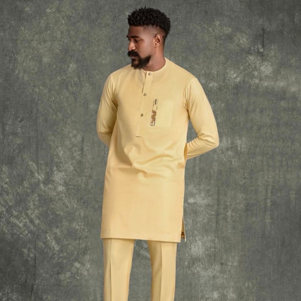 King African Men Clothing 2pics Men Sets Cotton Fabric Different Sizes And Colors Men Wesrs Wedding Suit 0