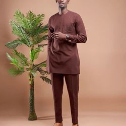 oba african men clothing, 2pics men sets, cotton fabric, different sizes and colors, men wesrs, wedding suit