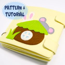 Quiet book with Animal Cubs in Pocket houses, Pattern and Tutorial, SVG files