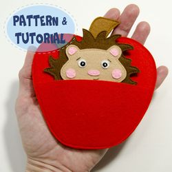 Hedgehog in the Apple house, PDF Pattern and Tutorial, SVG file