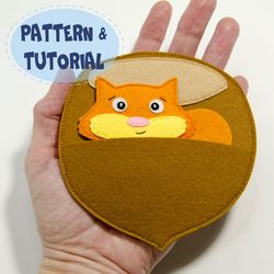 Squirrel in Nuthouse, PDF Pattern and Tutorial, SVG file