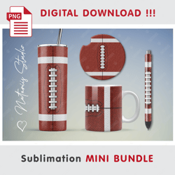 Football Mini BUNDLE - Sublimation designs - 20 oz Tumbler - 11 oz-15 oz Mug - Epoxy Pen - Car Coaster