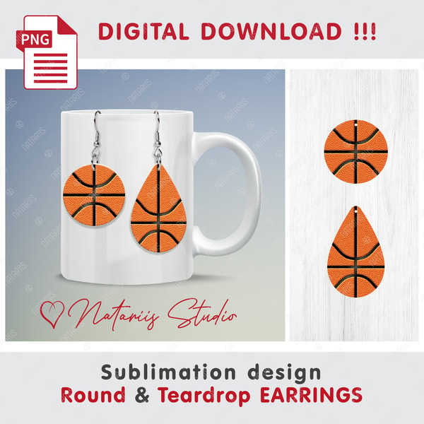 10 Sport Sports - Sublimation Round Teardrop EARRINGS. - Inspire Uplift