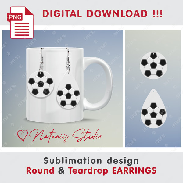 10 Sport Sports - Sublimation Round Teardrop EARRINGS. - Inspire Uplift