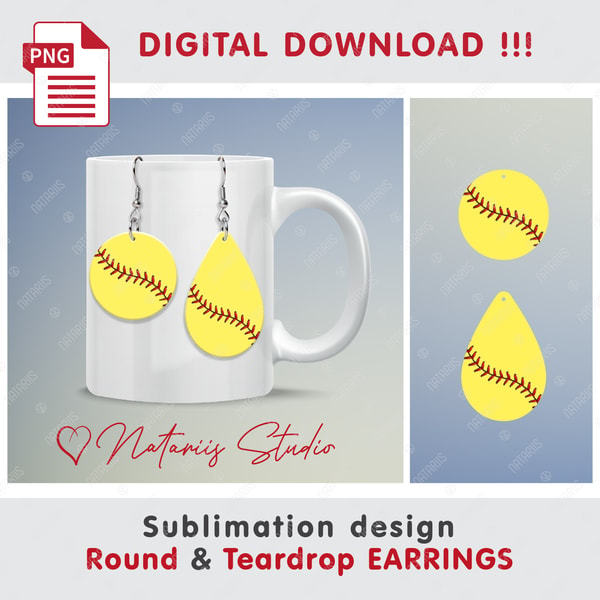 10 Sport Sports - Sublimation Round Teardrop EARRINGS. - Inspire Uplift