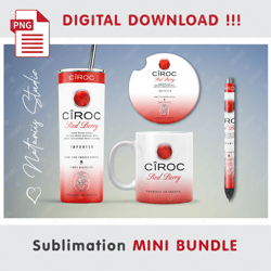 Inspired CIROC Red Berry Mini BUNDLE - Sublimation designs - 20 oz Tumbler - 11 oz-15 oz Mug - Epoxy Pen - Car Coaster