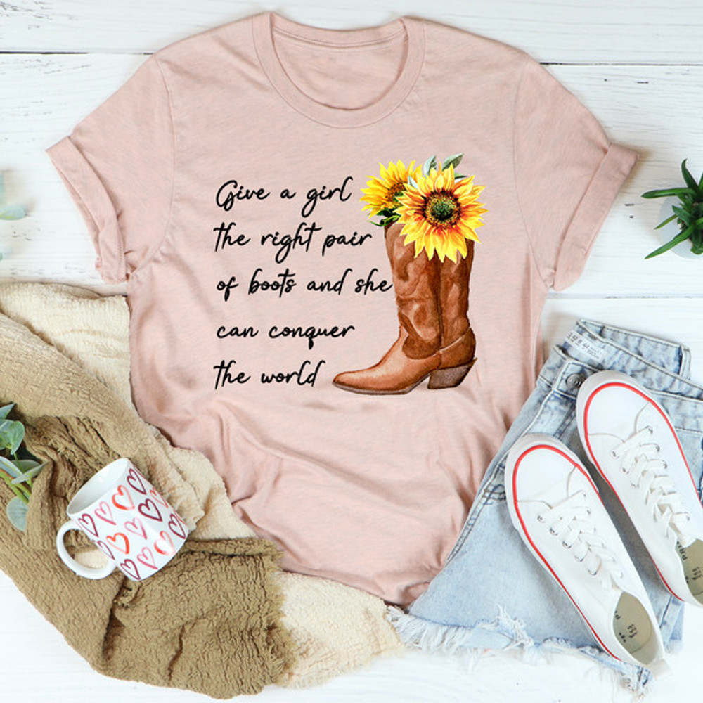 Give A Girl The Right Pair Of Boots Tee4.jpg