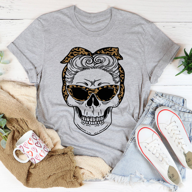 Skull With Leopard Bandana Tee.jpg