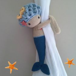 Molly - Mermaid curtain tieback crochet PATTERN