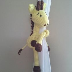 Giraffe curtain tieback Crochet Pattern