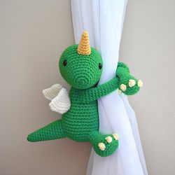 Dinocorn curtain tieback Crochet Pattern