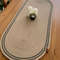 Natural Jute Oval Table Runner With Gray Edge Dining Table Decor 0