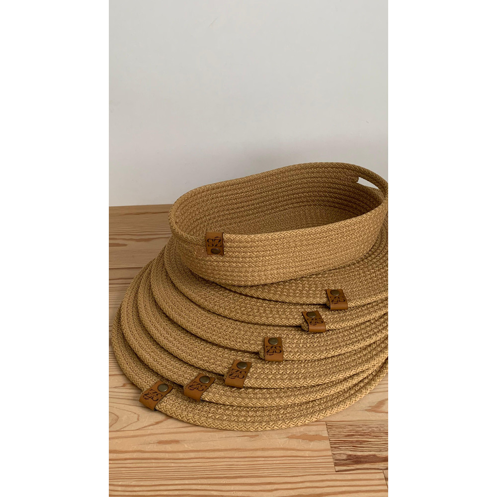 Round Woven Placemats And Bread Basket Set In Natural Color  Handmade Washable Table Mats  Boho Din 2