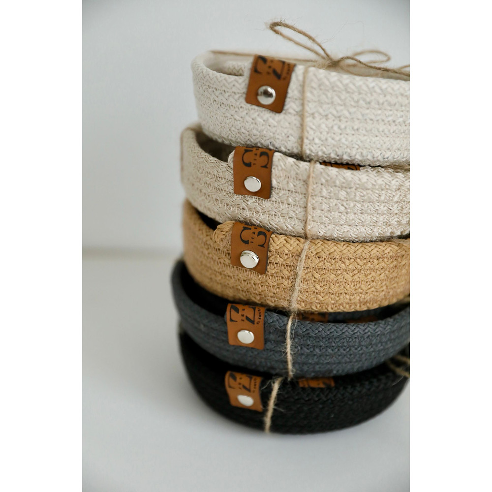 Washable Cotton Coasters With Holder Basket Woven Rope Coaster Colorful Table Coaster Dining Coffe 7