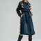 Womens Denim Trenchcoat With Crochet Details Overcoat With Belted And Pockets 6
