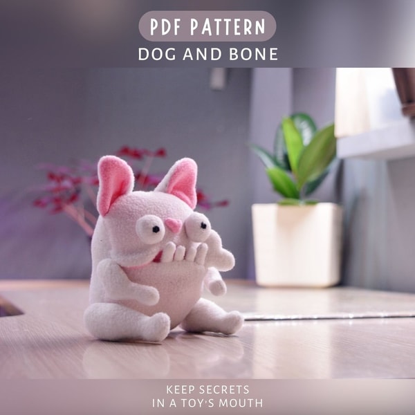 Digital Download - "Dog and Bone" Toy Sewing Pattern in PDF | Inspire ...