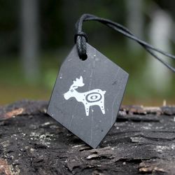 Sacred Elk pendant made of shungite