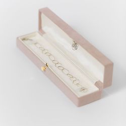 Jewelry Box Suede Monogrammed - BRACELET BOX - Velvet Pendant Box Vintage Handmade Antique Engagement Wedding Proposals