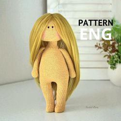 Doll pattern 12 inch, doll body blank, crochet pattern