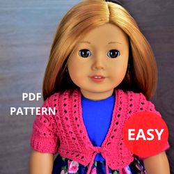 American girl doll clothes, knitting bolero, doll clothes patterns