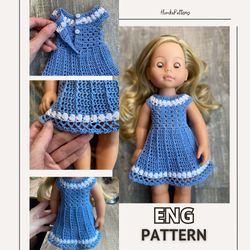 Dress pattern for 15" (38 cm) high doll