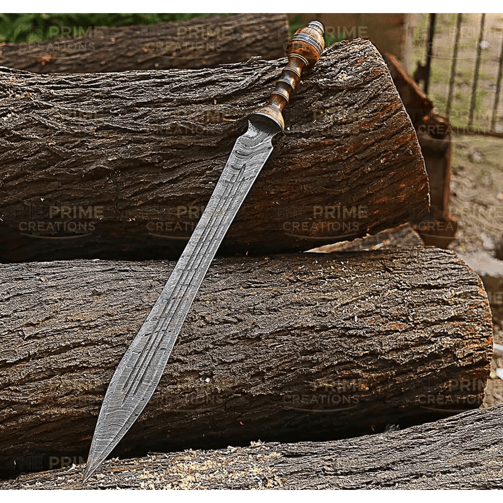 Roman Gladius Historical Custom Made Damascus Steel Sword With Sheath Warrior Sword Full Tang Sword 0