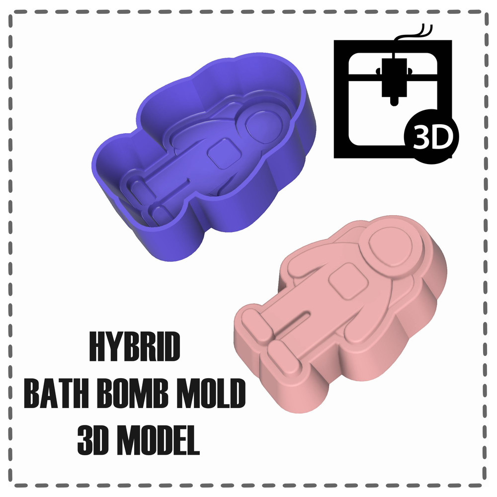 ASTRONAUT BATH BOMB MOLD STL File For 3D Printing 0
