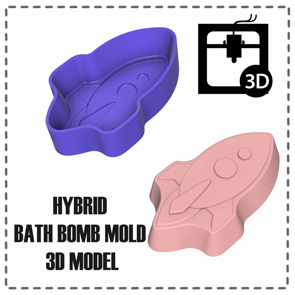 ROCKET BATH BOMB MOLD STL File For 3D Printing 0
