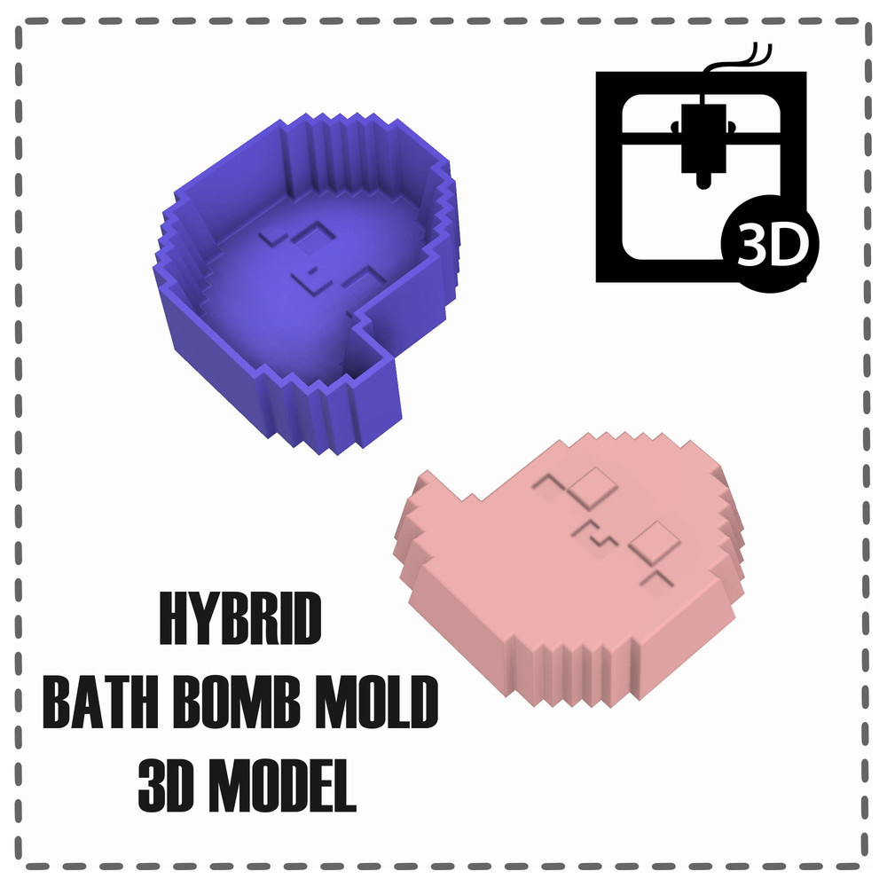 PIXEL GHOST BATH BOMB MOLD STL File 0