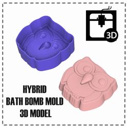 owl bath bomb mold stl file for 3d printing