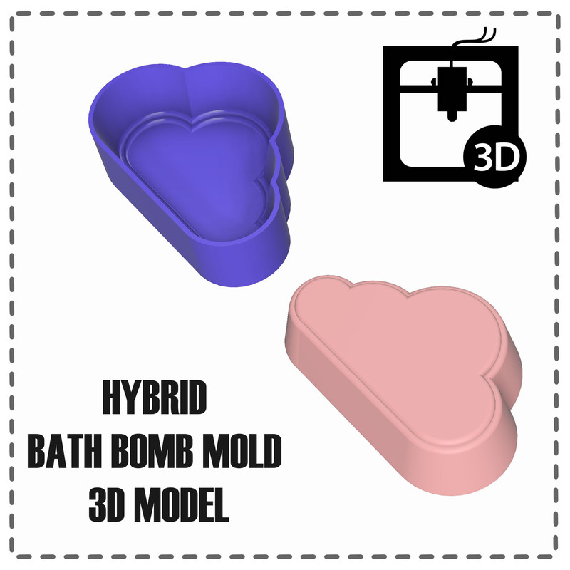 CLOUD BATH BOMB MOLD STL File For 3D Printing 0
