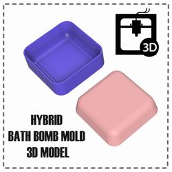 square bath bomb mold stl file for 3d printing